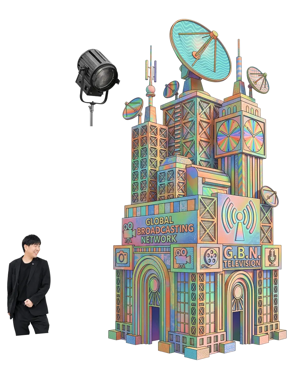 テレビ局をイメージした建物